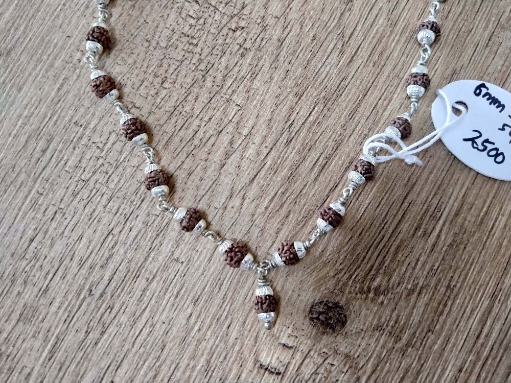 A Rudraksha mala, commonly used for meditation and spiritual practices